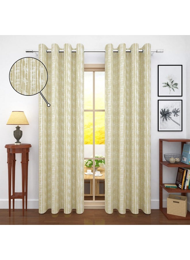 Story@Home Story@Home Room Darkening Door Curtains 7 Feet Set of 2 | Stripes Design Door Curtain | Thermal Insulated Curtains | Curtains for Living Room | (116 x 215 cm, Cream) | Perfect for Home Decor  - Image 4