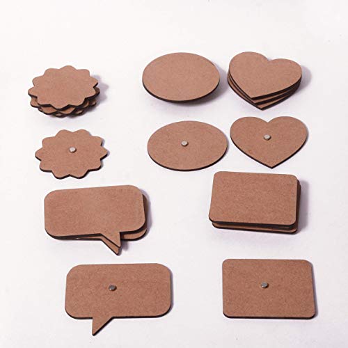 IVEI DIY MDF Wood Sheet Craft Magnet - Plain MDF Fridge Magnet Blanks Cutouts Set for Painting Wooden Sheet Craft, Decoupage, Resin Art Work & Decoration (Mixed Set of 20) - Image 2