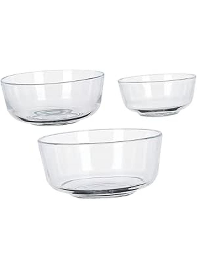 Thickened Heat Resistant Glass Salad Mixing Bowls Set 3 Pieces For Kitchen Serving - Image 1