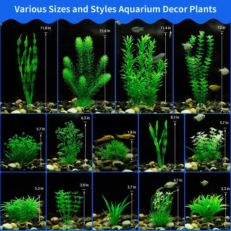 MyLifeUNIT Aquarium Plants, 20 Pack Artificial Fish Tank Plants for Aquarium Decorations (Green) - Image 3