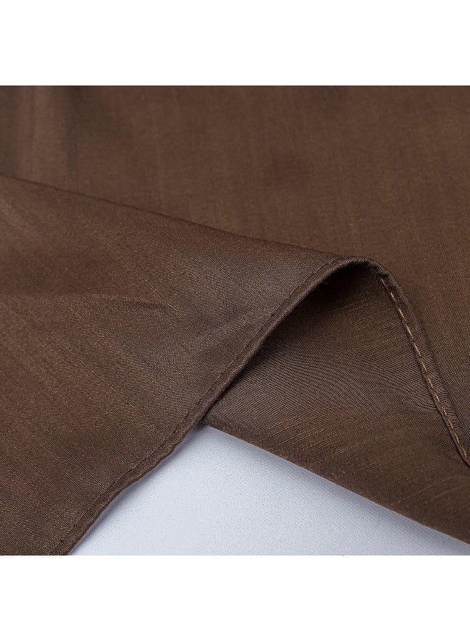 Biscaynebay Wrap Around Bed Skirts for King & Cal King Beds 15 Inches Drop, Brown Elastic Dust Ruffles Easy Fit Wrinkle & Fade Resistant Silky Luxurious Fabric Solid Machine Washable - Image 1