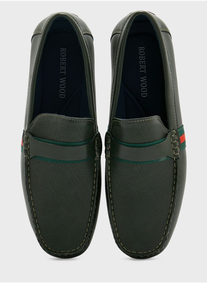 Robert Wood - Safiano Texture Formal Loafers - Image 1