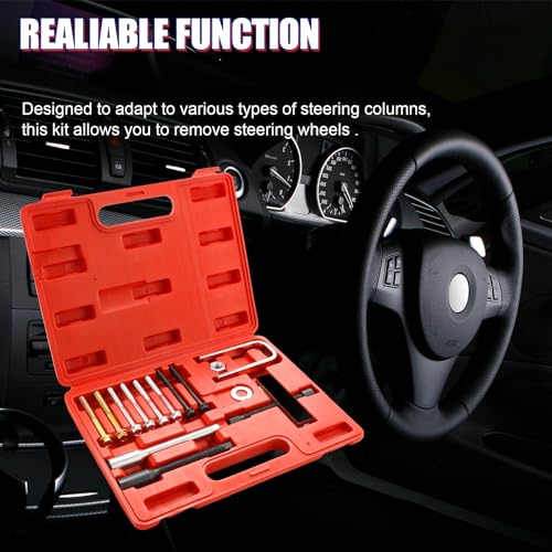 NYXOVA Car Steering Wheel Puller, Automotive Car Steering Wheel Puller Compressor Remover Set, Vehicle Steering Wheel Lock Plate Removal Tool Kit - Image 5