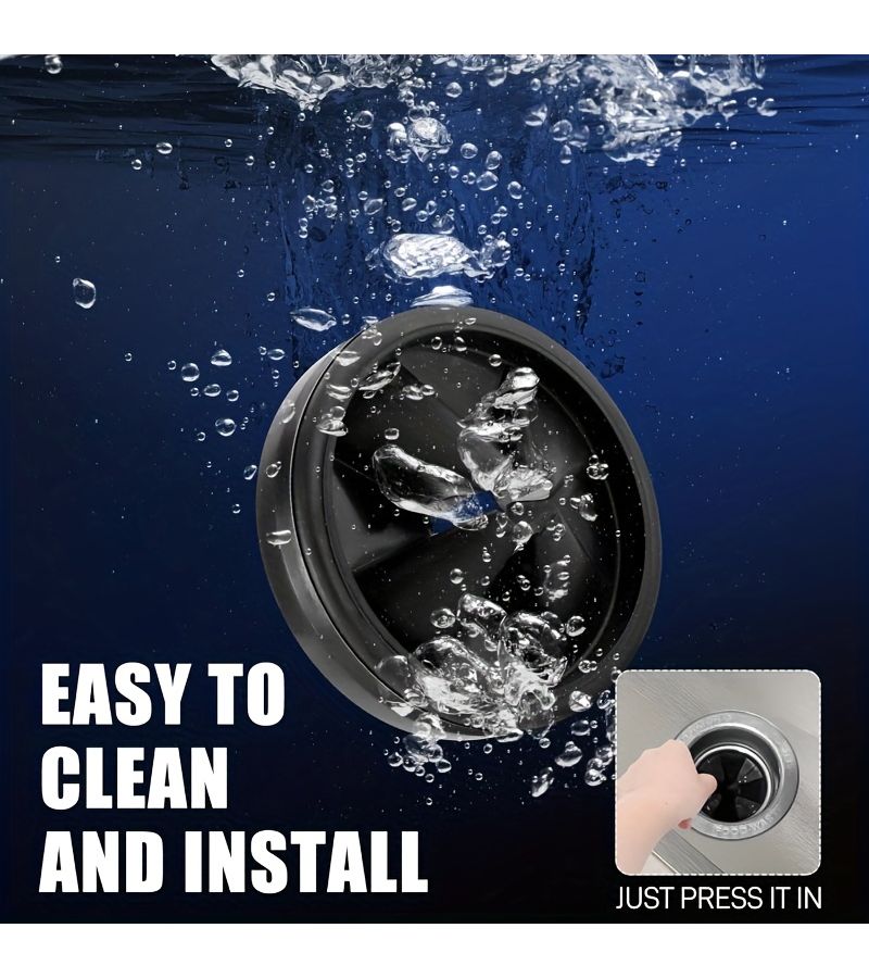 Upgraded Garbage Disposer Splash Guard 2pcs Black Sink Baffle Detachable Silent Ring Drain Plug Accessory - Image 5