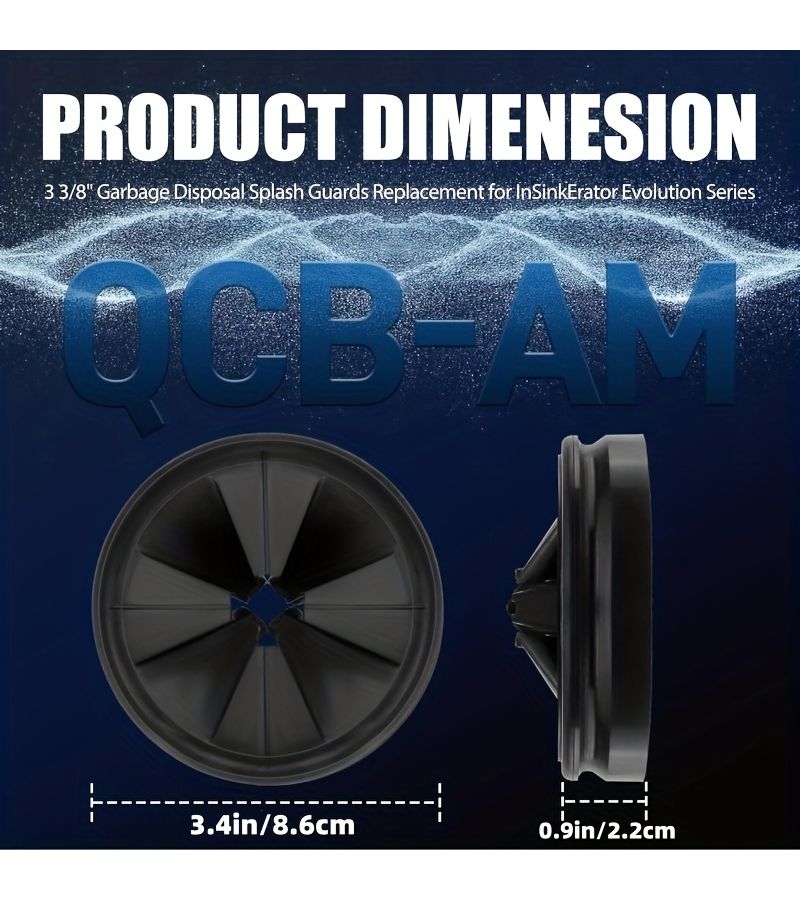 Upgraded Garbage Disposer Splash Guard 2pcs Black Sink Baffle Detachable Silent Ring Drain Plug Accessory - Image 3