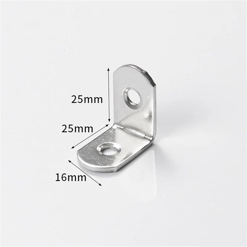 Stainless Steel Corner Brackets 40 Pcs L Type 90 Degree Right Angle Fixator 16 x 25 for Shelves Furniture Cabinet - Image 3