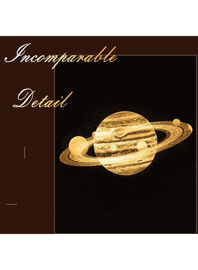 هومستر 3D زحل كريستال كرة المصباح، دافئ ضوء خشبي قاعدة كريستال المصباح للأطفال، المراهقين، الكبار، مكتب المنزل مكتب غرفة النوم ديكور - Image 3