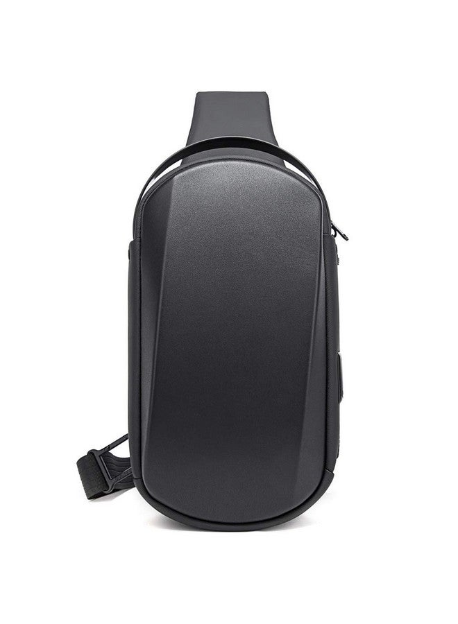 BANGE حقيبة صدر باندج المقاومة للماء من TPU للرجال والنساء مع شحن USB (أسود) - Image 1