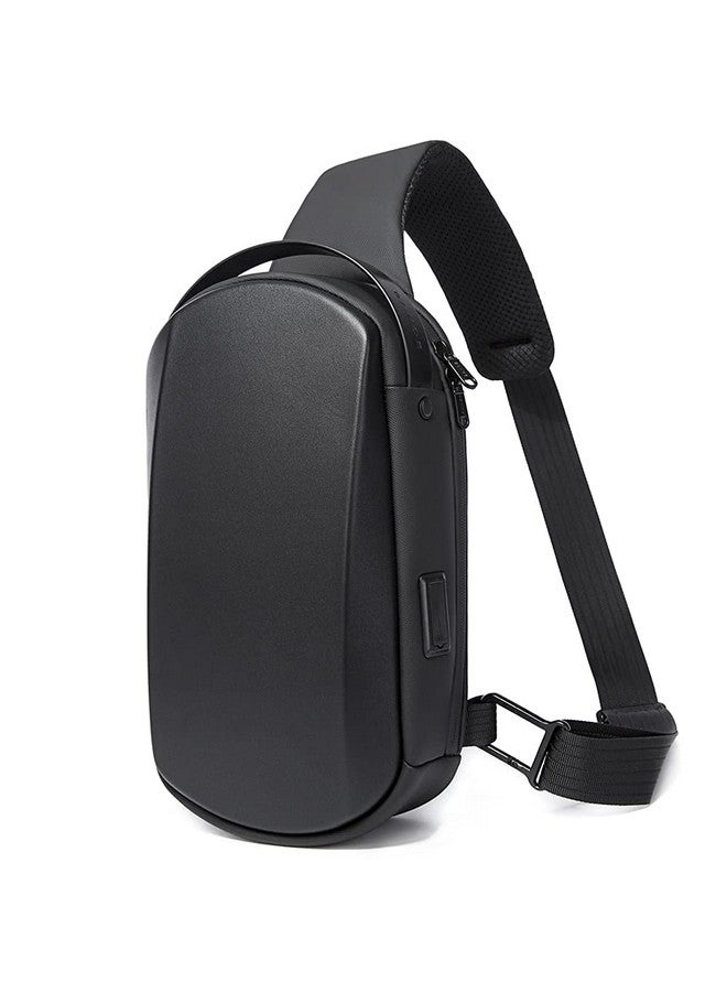 BANGE حقيبة صدر باندج المقاومة للماء من TPU للرجال والنساء مع شحن USB (أسود) - Image 2