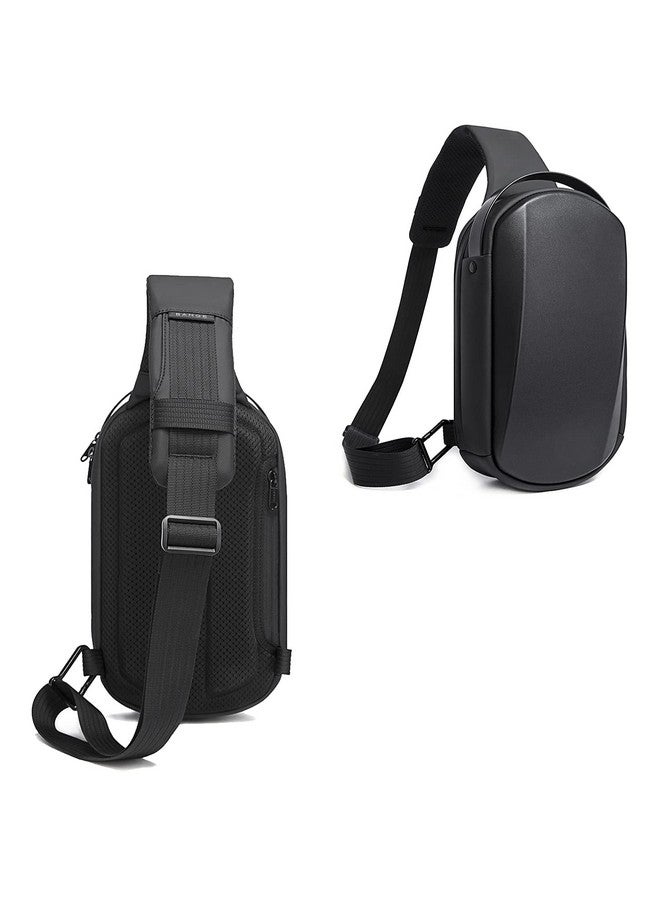 BANGE حقيبة صدر باندج المقاومة للماء من TPU للرجال والنساء مع شحن USB (أسود) - Image 3