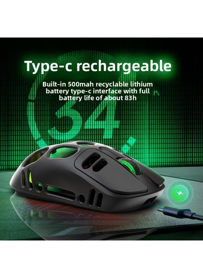 Generic - Charging Three-mode Extreme Competition Hollow Mechanical Radio Competition Game Mouse Bluetooth-Specification:Charging Three-mode Cool Black - Image 1
