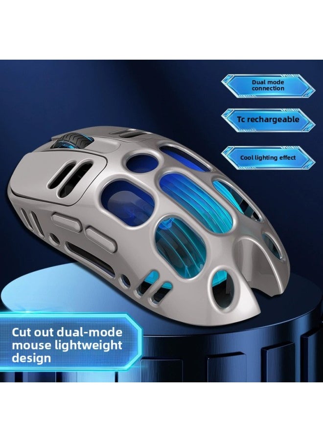 Generic - Charging Three-mode Extreme Competition Hollow Mechanical Radio Competition Game Mouse Bluetooth-Specification:Charging Three-mode Cool Black - Image 1