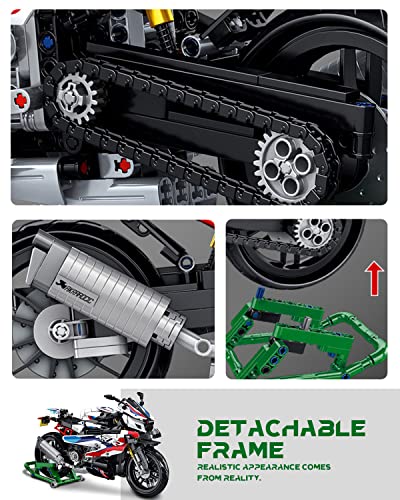 dOvOb Motorcycle 1000 RR Model Building Blocks Set, 912 Pieces Bricks, MOC Toys as Gift for Kids or Adult - Image 5