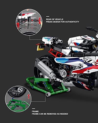 dOvOb Motorcycle 1000 RR Model Building Blocks Set, 912 Pieces Bricks, MOC Toys as Gift for Kids or Adult - Image 4
