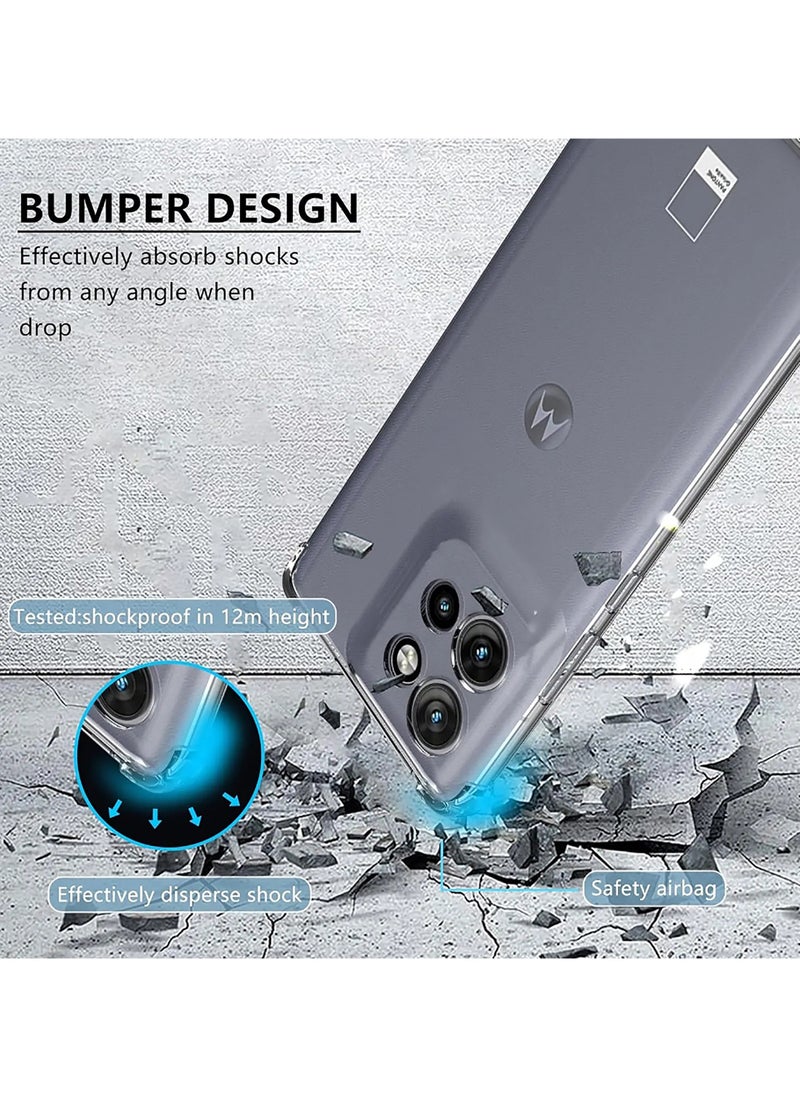 Silicone transparent Case for Motorola Edge 60 Fusion  ,Scratch-Resistant Shockproof Drop Proof Protective Phone Case [Shock-Absorbing Corners] Designed for Motorola Edge 60 Fusion Phone Case