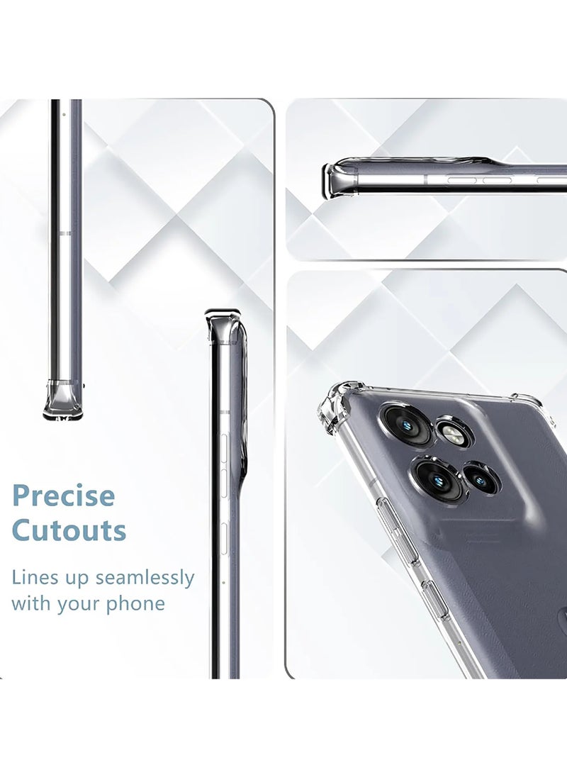 Silicone transparent Case for Motorola Edge 60 Fusion  ,Scratch-Resistant Shockproof Drop Proof Protective Phone Case [Shock-Absorbing Corners] Designed for Motorola Edge 60 Fusion Phone Case