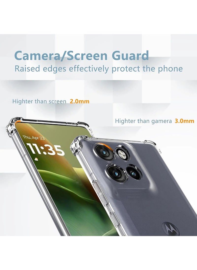 Silicone transparent Case for Motorola Edge 60 Fusion  ,Scratch-Resistant Shockproof Drop Proof Protective Phone Case [Shock-Absorbing Corners] Designed for Motorola Edge 60 Fusion Phone Case