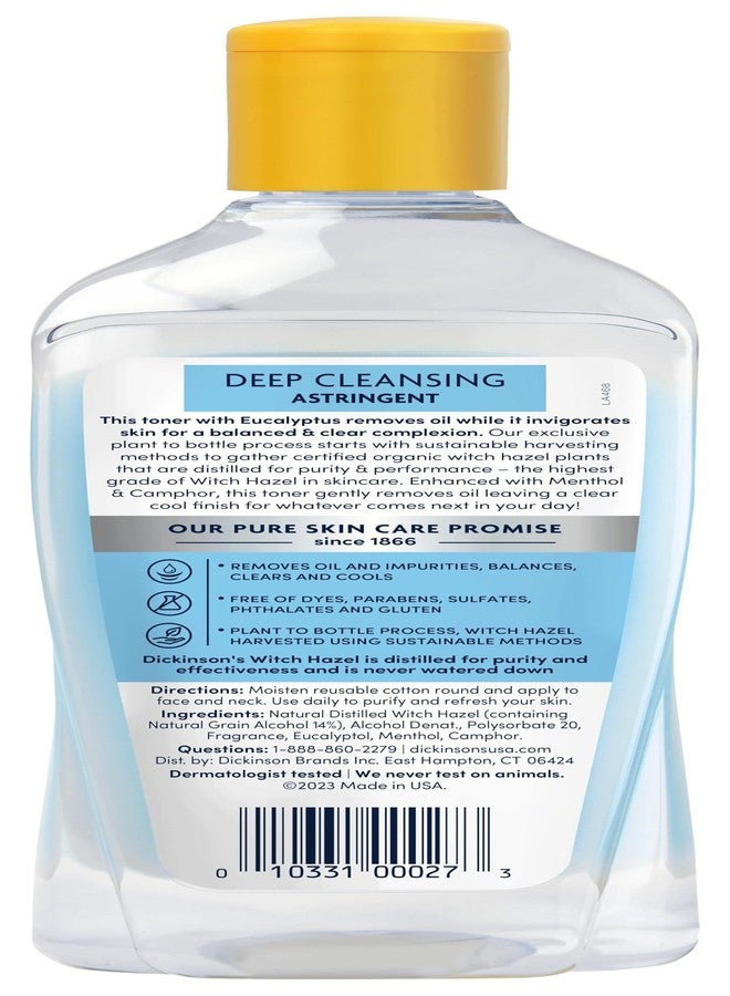 Dickinson's Enhanced Witch Liquid Hazel Deep Cleansing Astringent, Menthol And Eucalyptus, 92 % Natural Formula, 16 Fl. Oz. - Image 5