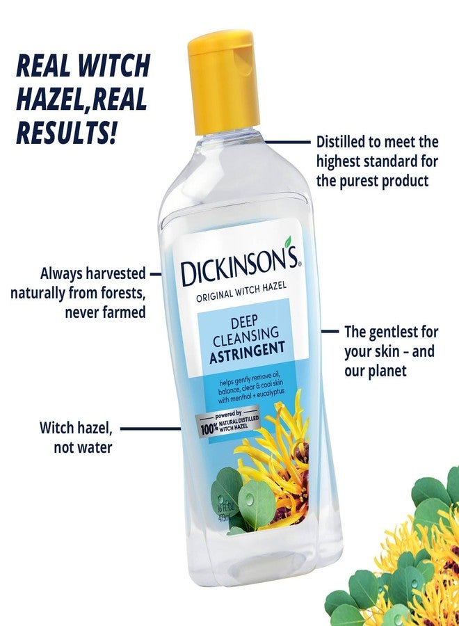 Dickinson's Enhanced Witch Liquid Hazel Deep Cleansing Astringent, Menthol And Eucalyptus, 92 % Natural Formula, 16 Fl. Oz. - Image 2