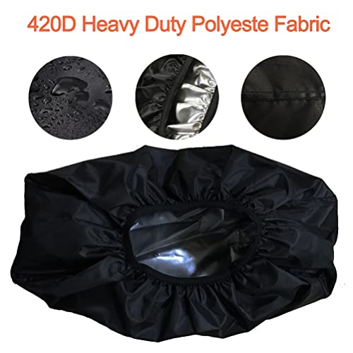 Oslimea Winch Cover Waterproof 420D Heavy Duty Dust-proof Winch Protection Cover for Electric Winches 8000-15000 lbs, Black - Image 2