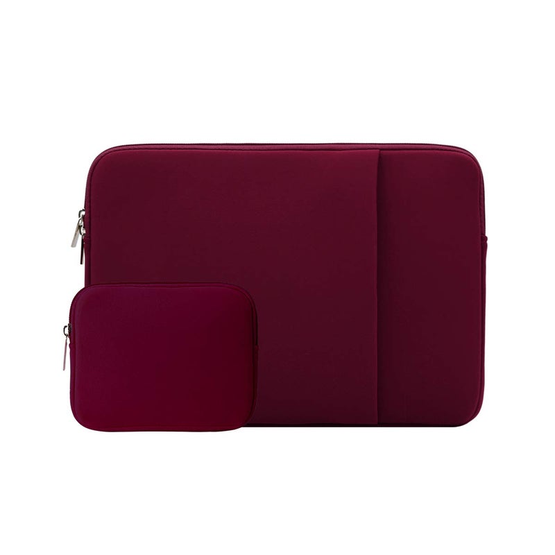 RAINYEAR make life easier RAINYEAR 16 Inch Laptop Sleeve Protective Soft Case Padded Cover Carrying Bag with Front Pocket & Accessories Pouch, Specially Compatible with 2021 2022 16" MacBook Pro M1 for Model A2141 A2485 (Red)  - Image 1