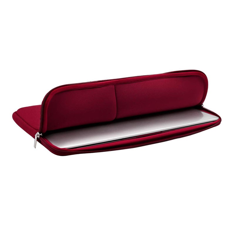 RAINYEAR make life easier RAINYEAR 16 Inch Laptop Sleeve Protective Soft Case Padded Cover Carrying Bag with Front Pocket & Accessories Pouch, Specially Compatible with 2021 2022 16" MacBook Pro M1 for Model A2141 A2485 (Red)  - Image 4