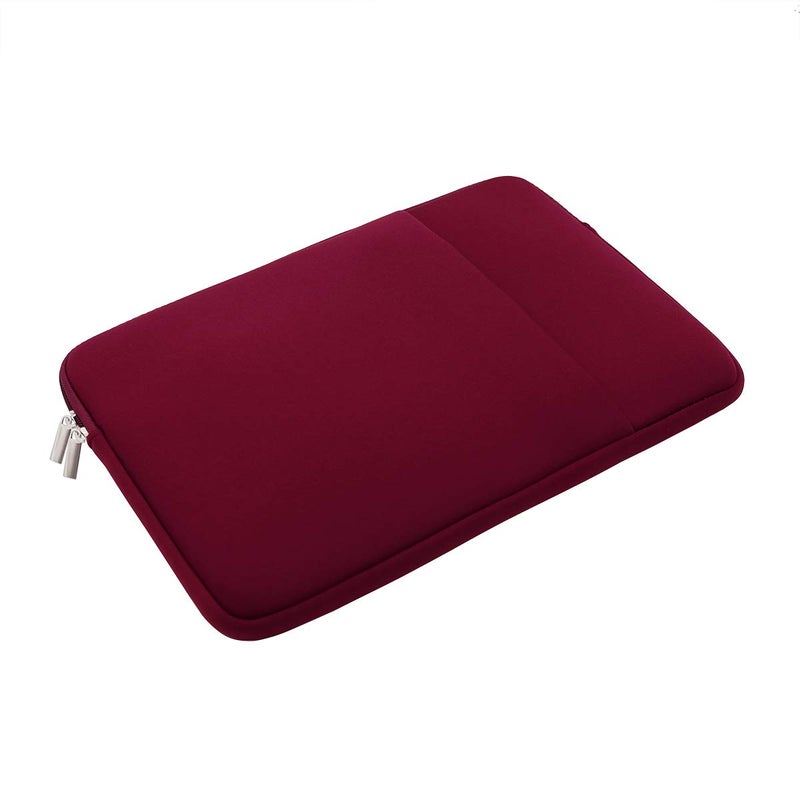 RAINYEAR make life easier RAINYEAR 16 Inch Laptop Sleeve Protective Soft Case Padded Cover Carrying Bag with Front Pocket & Accessories Pouch, Specially Compatible with 2021 2022 16" MacBook Pro M1 for Model A2141 A2485 (Red)  - Image 3