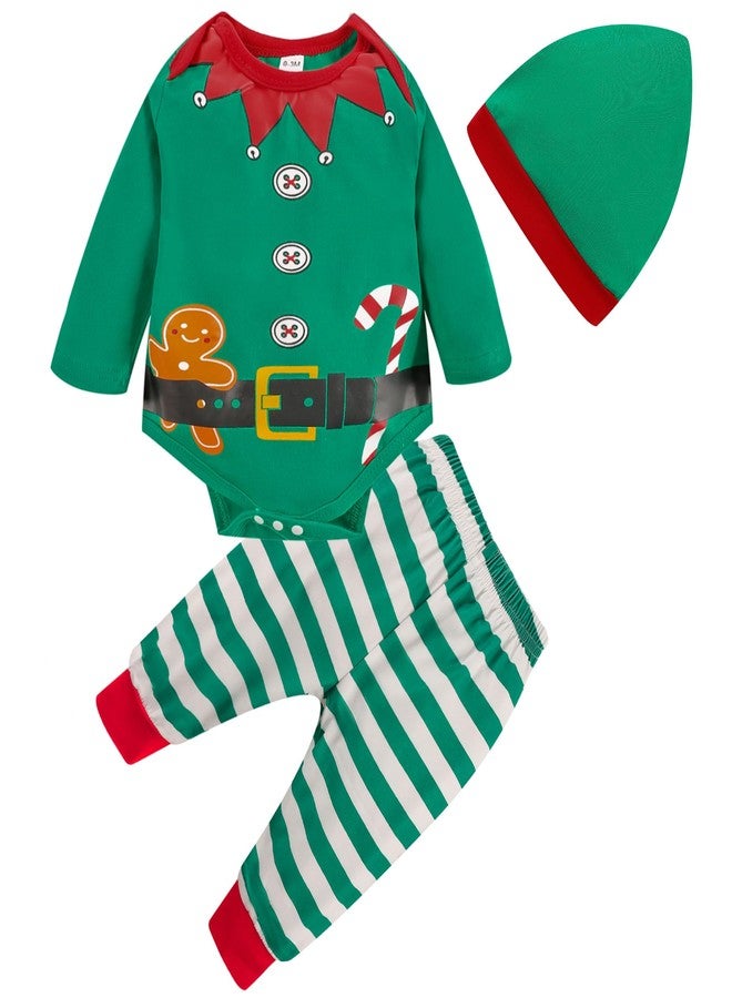NUBEEHOHO Newborn Baby Elf Outfit Unisex Christmas Infant Clothes Set First Xmas Party Suit(6728 12-18M) - Image 1