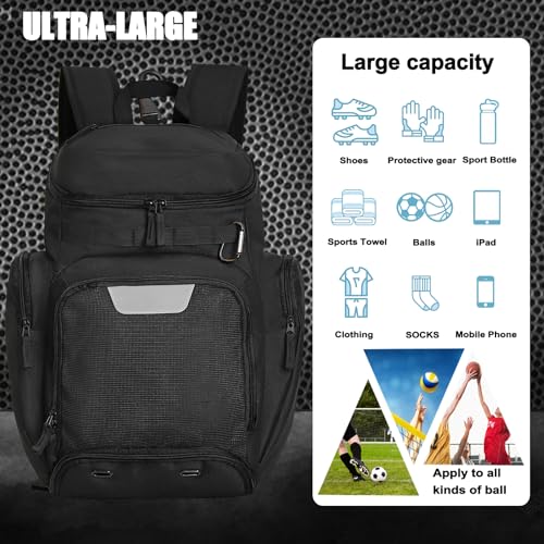 LARIPOP Basketball Backpack Large Sports Bag, Gym Bag with Ball Compartment and Shoe Compartment to Store Sports Shoes Water Bottles Laptops and Daily Necessities, Widely Used in Basketball, Soccer - Image 4