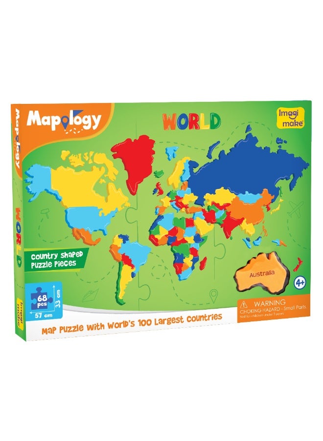 Imagimake Mapology World- World Map And Its Countries- Learning Aid & Educational Toy- Jigsaw Puzzle- For kids Age 4 and Above - Image 1