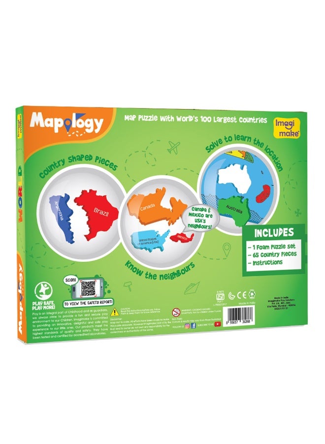 Imagimake Mapology World- World Map And Its Countries- Learning Aid & Educational Toy- Jigsaw Puzzle- For kids Age 4 and Above - Image 2
