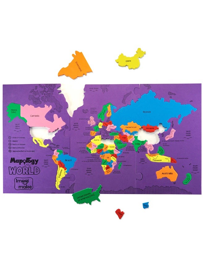 Imagimake Mapology World- World Map And Its Countries- Learning Aid & Educational Toy- Jigsaw Puzzle- For kids Age 4 and Above - Image 4