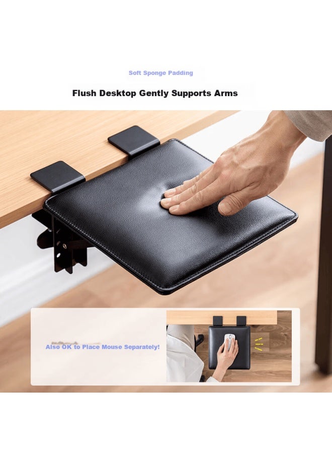 SANWA Sanye Ergonomic Armrest Lazy Wrist Rest Desktop Extension Board Pu Mouse Pad Easy Clean Sponge Filled Clamp-on No Drilling Steel Square Foldable Tok024 - Image 2