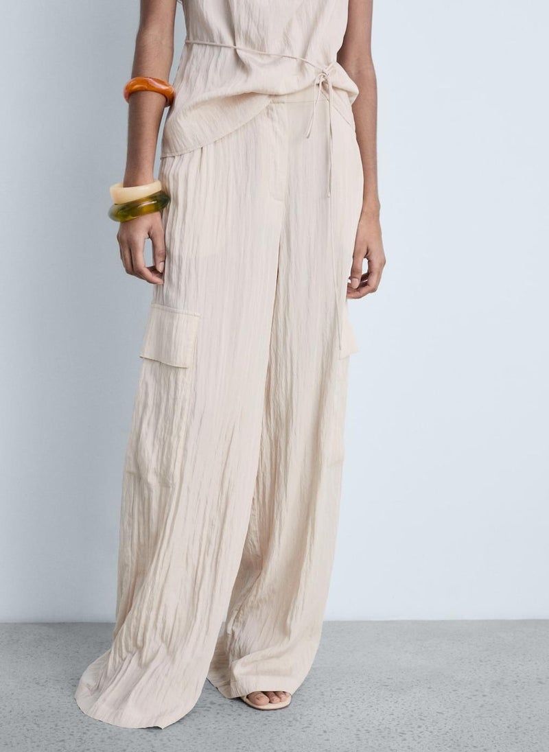 MANGO Textured Cargo Trousers  - Image 1