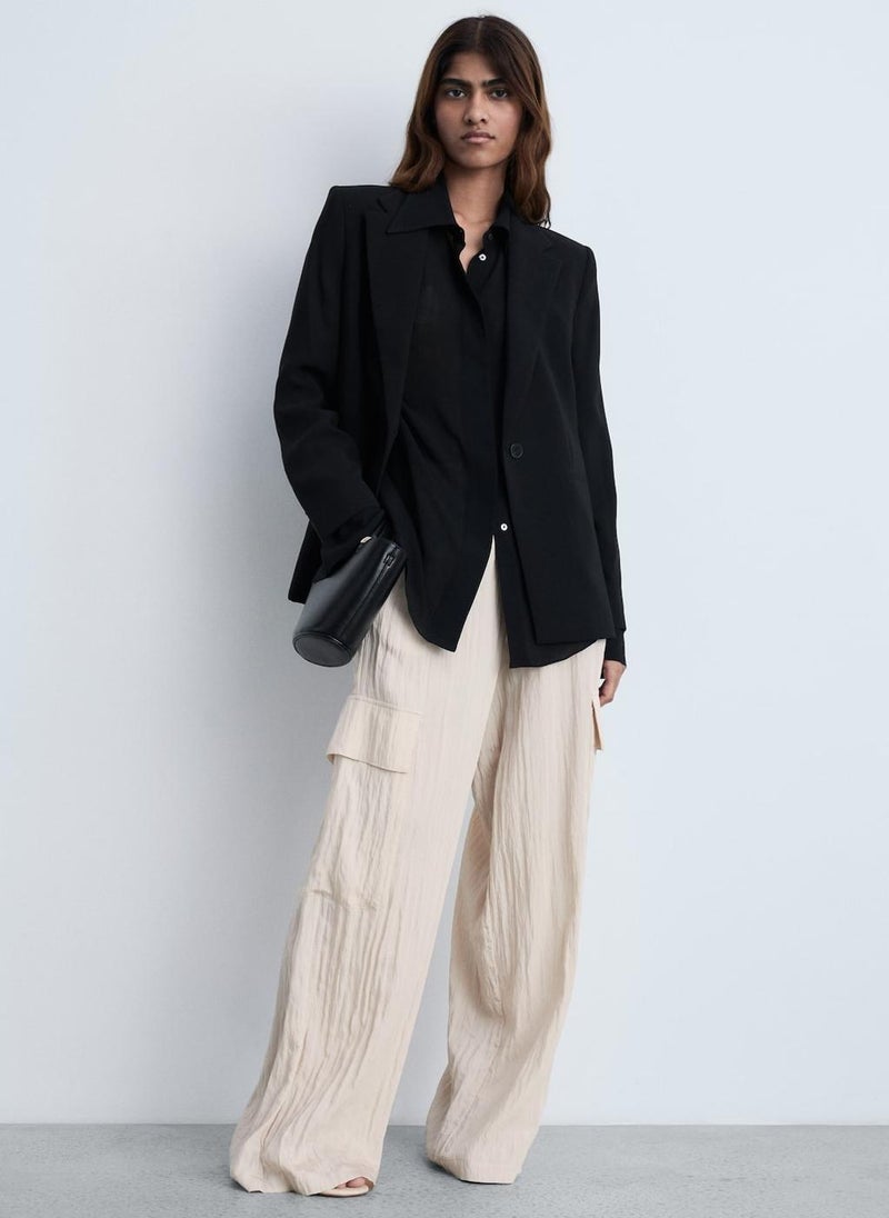 MANGO Textured Cargo Trousers  - Image 4
