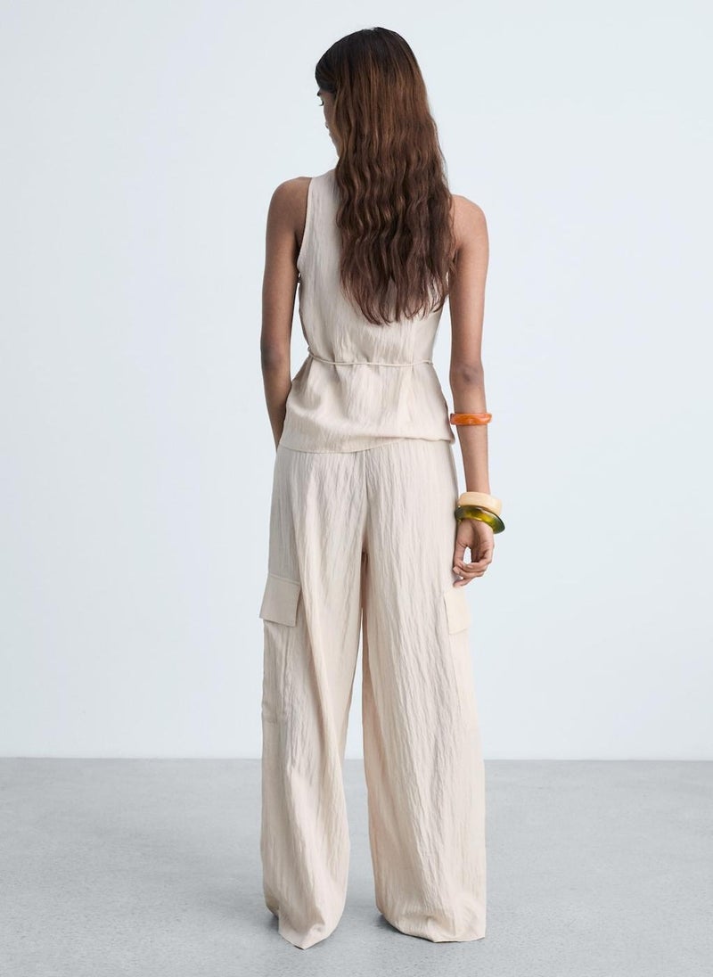 MANGO Textured Cargo Trousers  - Image 2