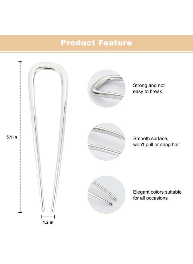 Srevela 3 Pcs Metal French Hair Pins for Women Girls, U-Shaped French Twis Hair Pins for Buns, Elegant Hairstyle Accessories - Image 3
