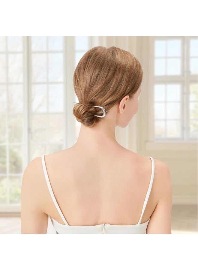 Srevela 3 Pcs Metal French Hair Pins for Women Girls, U-Shaped French Twis Hair Pins for Buns, Elegant Hairstyle Accessories - Image 2