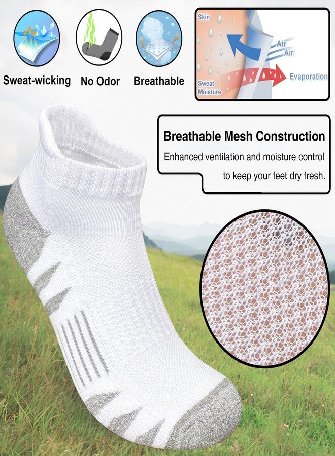 Heyoboy Men's Athletic Cushioned Cotton Socks, Anti-blister Wicking Breathable Running Ankle Socks 5 Pairs - Image 5