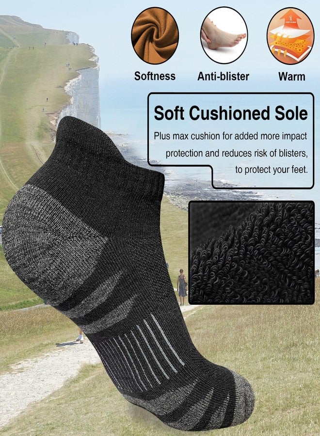 Heyoboy Men's Athletic Cushioned Cotton Socks, Anti-blister Wicking Breathable Running Ankle Socks 5 Pairs - Image 3