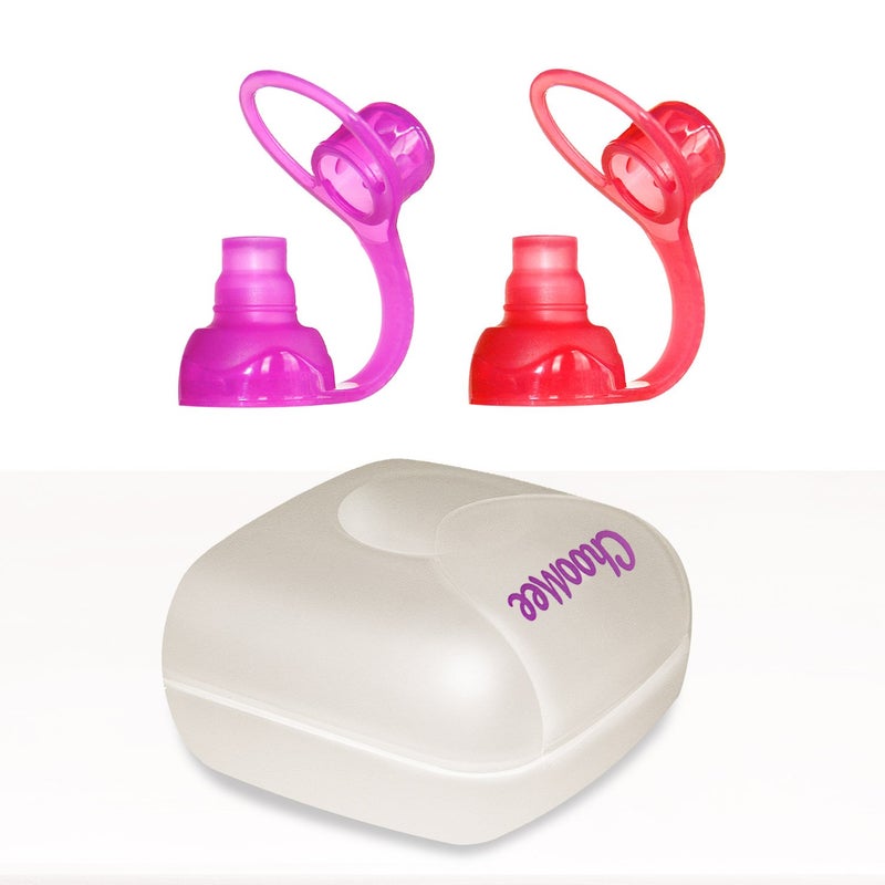 ChooMee Softsip Food Pouch Tops | Red Purple + White Travel Case | Prevent Spills And Protect Childs Mouth White - Image 1