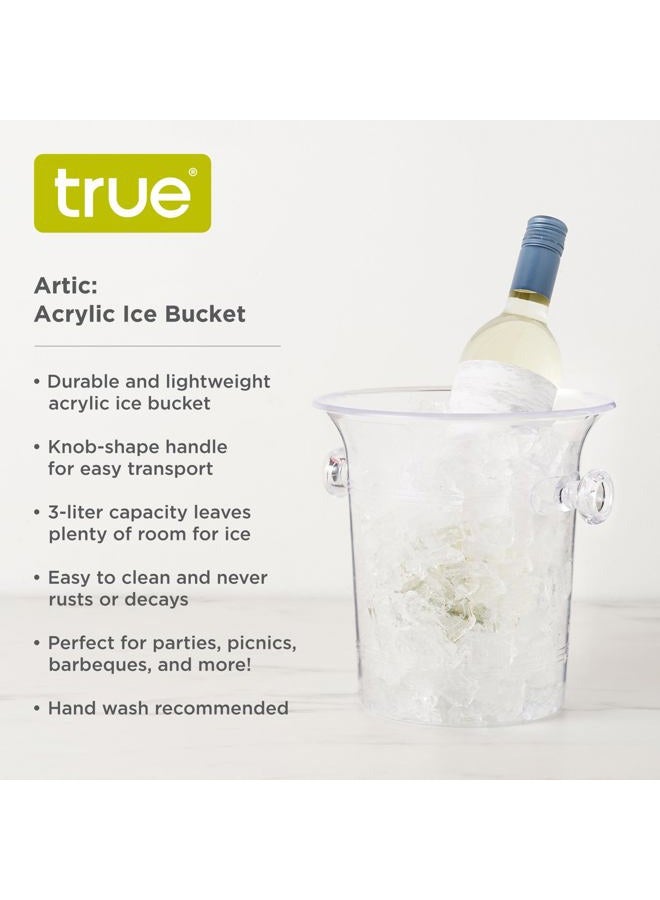 True Chiller Ice Bucket, Clear 1-Bottle Wine & Champagne Chiller Ice Bucket, 8.25" - Image 2