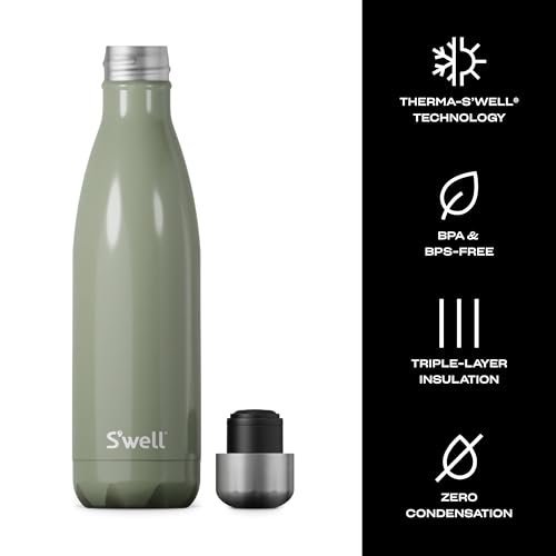 S'well Stainless Steel Water Bottle, 17oz, Mountain Sage, Triple Layered Vacuum Insulated Containers Keeps Drinks Cold for 36 Hours and Hot for 18, BPA Free, Perfect for On the Go - Image 3