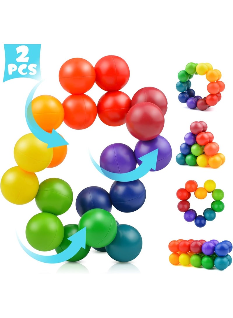 كاست ويف 2PCS الأطفال الحواس لعب التهيج، كرة التوحد وفرط الحركة لعب المكتب بارد، تهدئة السفر الطائرات الأساسية لعب لعبة 3-12 سنة، هدية عيد الميلاد للأطفال الفتيات المراهقات - Image 1