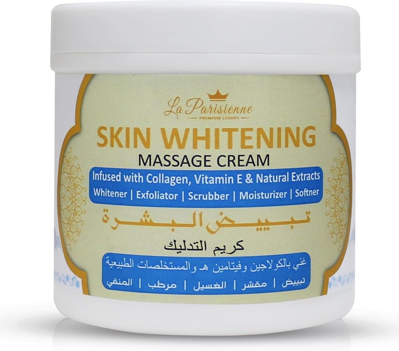 ECOLYTE+ La Parisienne Diamond Skin Whitening Massage Cream - 500g, Intensively Hydrating, Brightening, and Exfoliating Formula - Image 1
