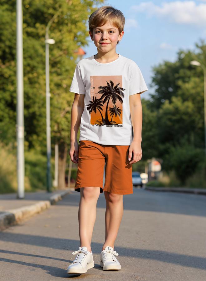 Take Two Boys Tropical Graphic Print T-Shirt And Shorts Set - Image 5