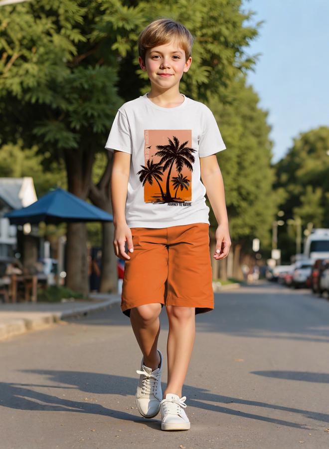 Take Two Boys Tropical Graphic Print T-Shirt And Shorts Set - Image 1