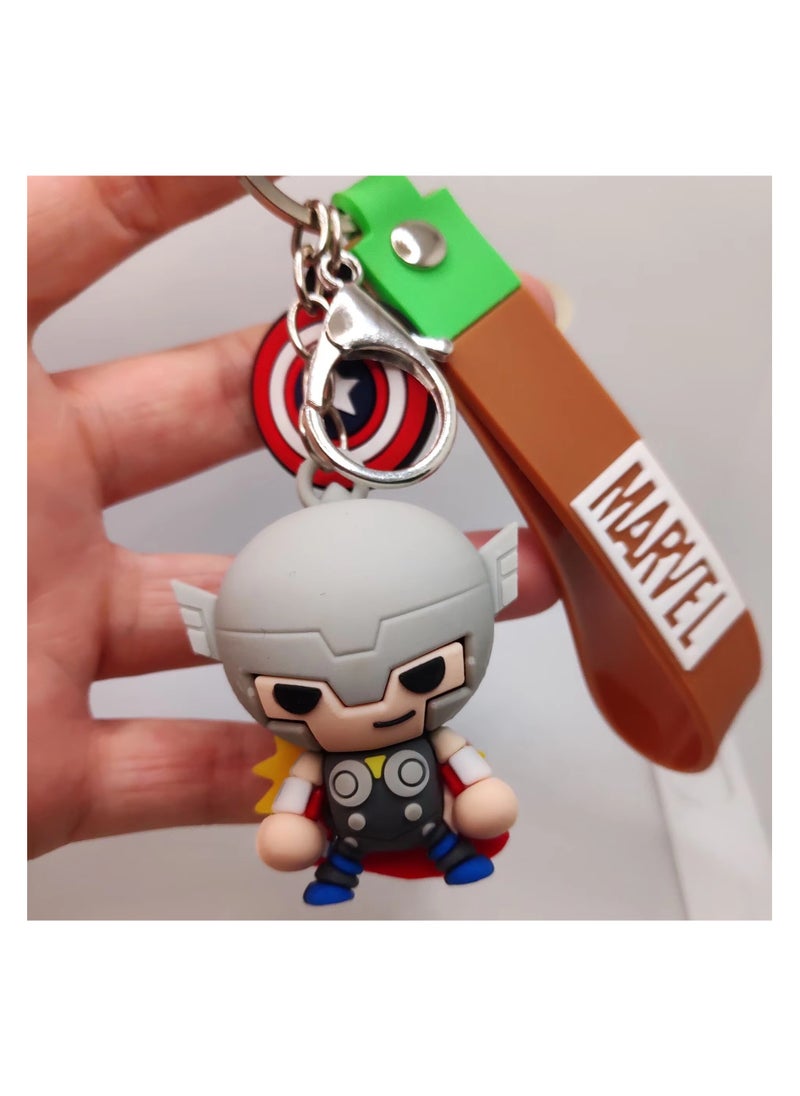Generic - Marvel Keychain 3d Captain America Keychain Silicone With Metal Hook And Band | Avengers Keychains | Spiderman Keychain | Iron Man Keychain | Thor Keychain | Hulk Keychain For Bike , Men , Car , Boys - Image 1