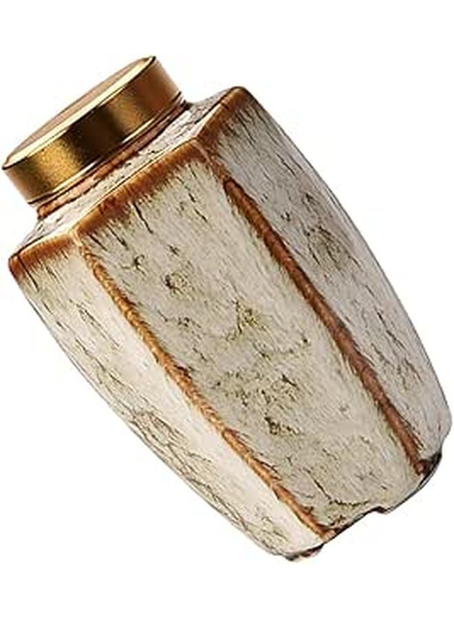 Ceramic Tea Storage Jar Airtight Sealing Lid Kiln Glazed White Porcelain Canister For Home Office - Image 1