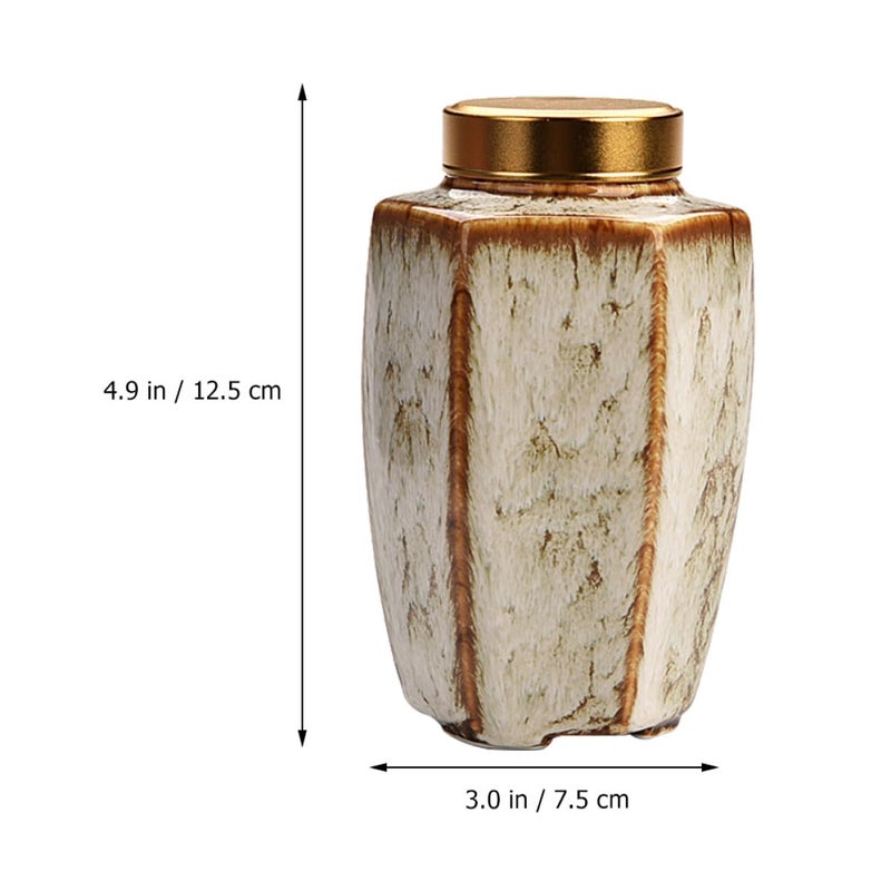 Ceramic Tea Storage Jar Airtight Sealing Lid Kiln Glazed White Porcelain Canister For Home Office - Image 3